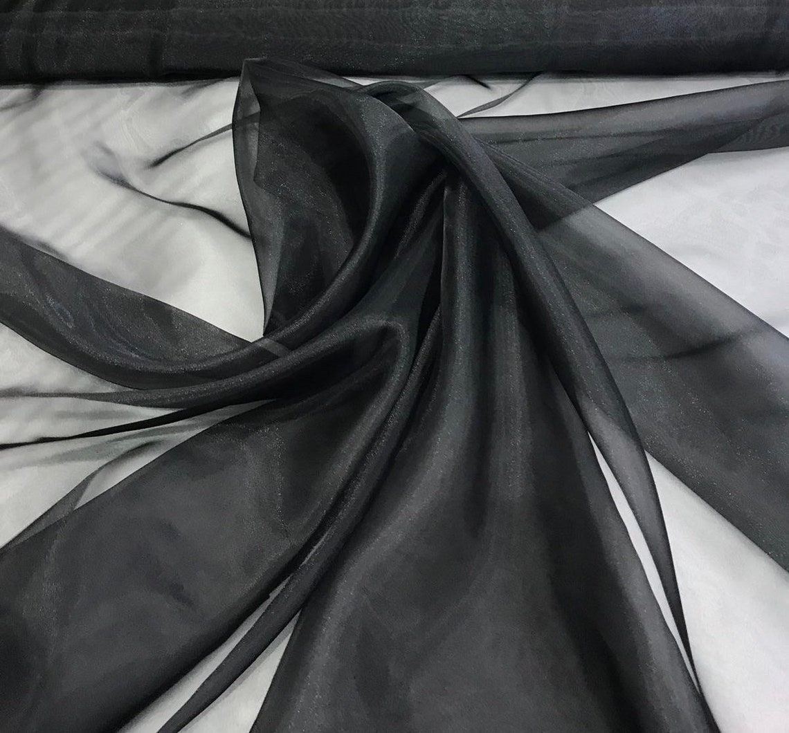100% polyester organza 60 wide Beautiful black organza | Etsy