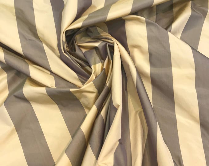 Silk taffeta gold&tan stripe 54" wide