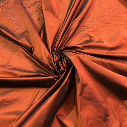 Burnt Orange Taffeta Silk Fabric main image 1