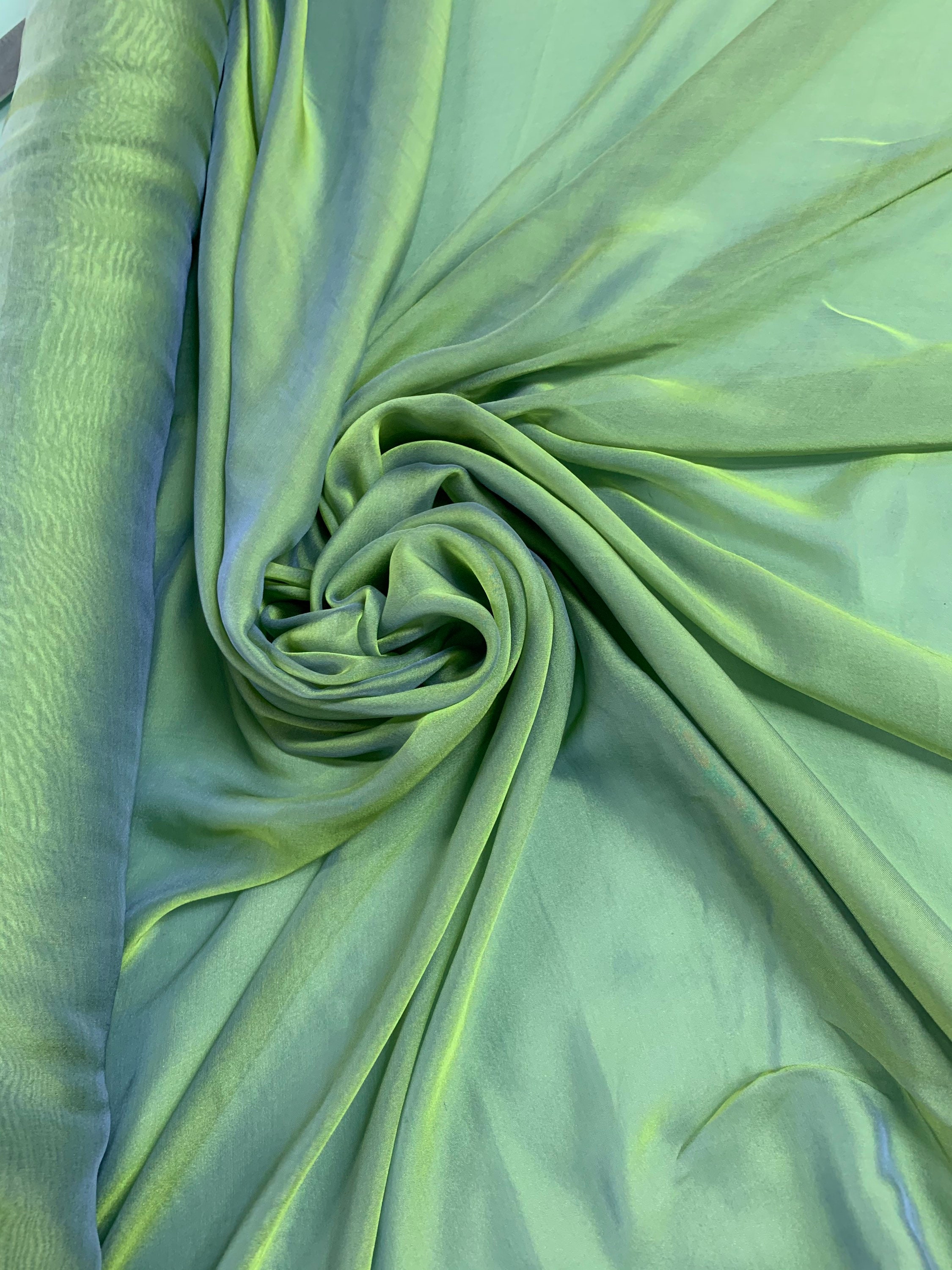 Beautiful aqua green Irredescent peacock color 100% silk | Etsy