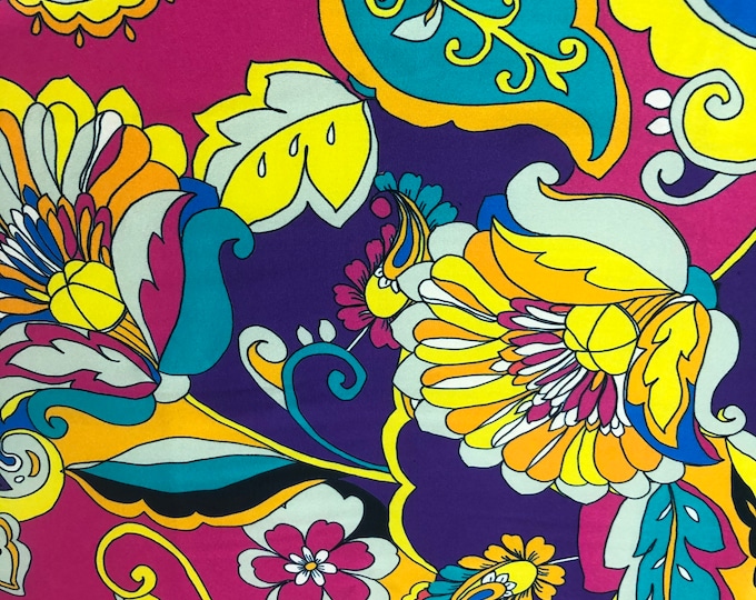 100% silk satin charmeuse digital print 54" wide    Beautiful Pasely design multi rainbow colors print silky soft fabric 54” wide