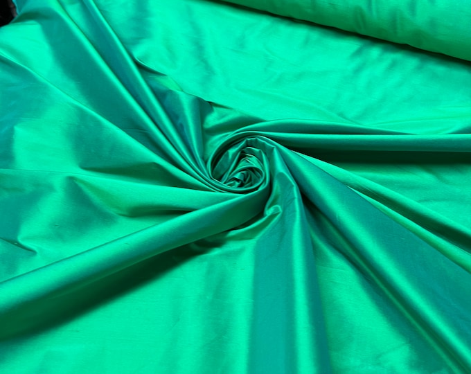 Silk shantung 54" wide   Beautiful florescent bright green color silk shantung fabric sold by the yard