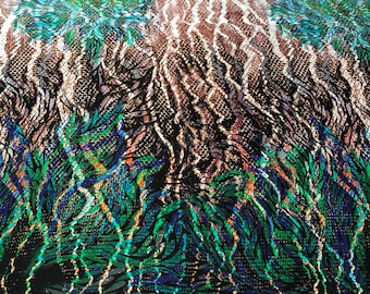 100% Silk Charmuse digital print 54" wide