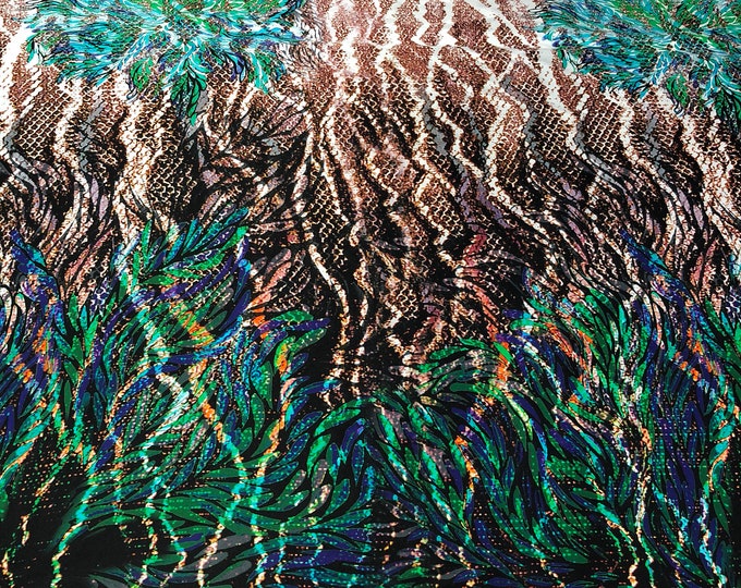 100% Silk Charmuse digital print 54" wide