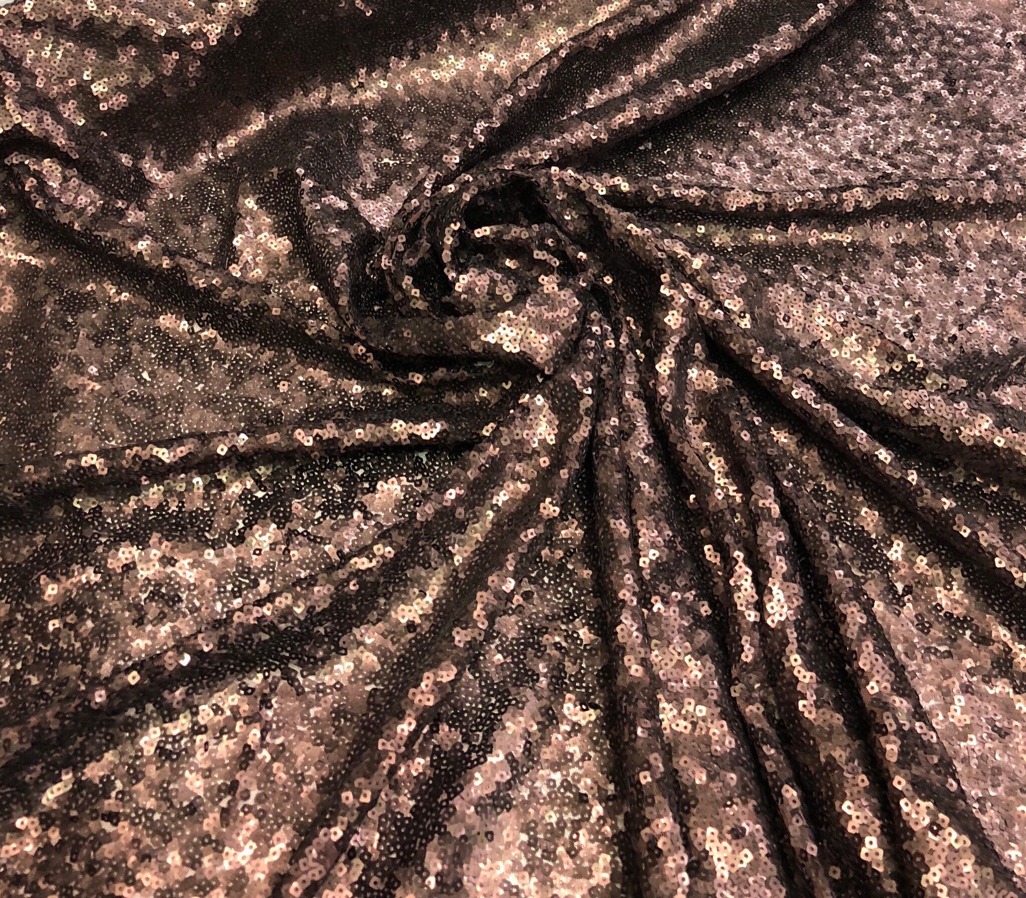 Solid 5mm sequins on mesh fabric 52 wide Beautiful bronze color sequins fabric sold by the yard