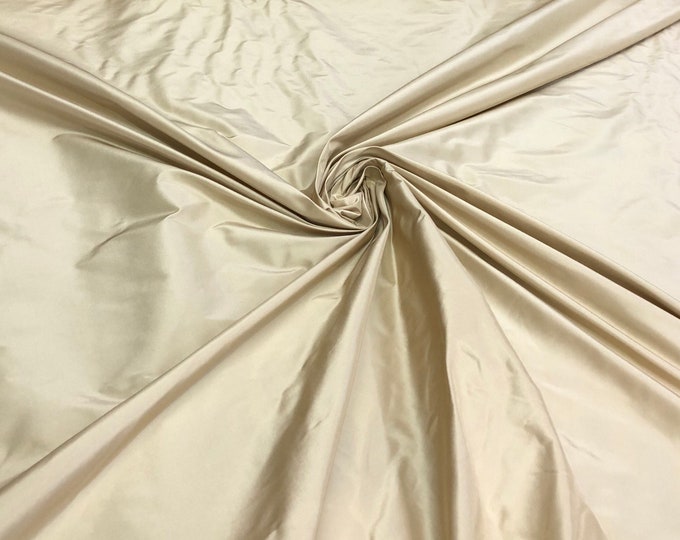 Silk taffeta 54" wide   beautiful light gold color silk taffeta fabric sold by the yard
