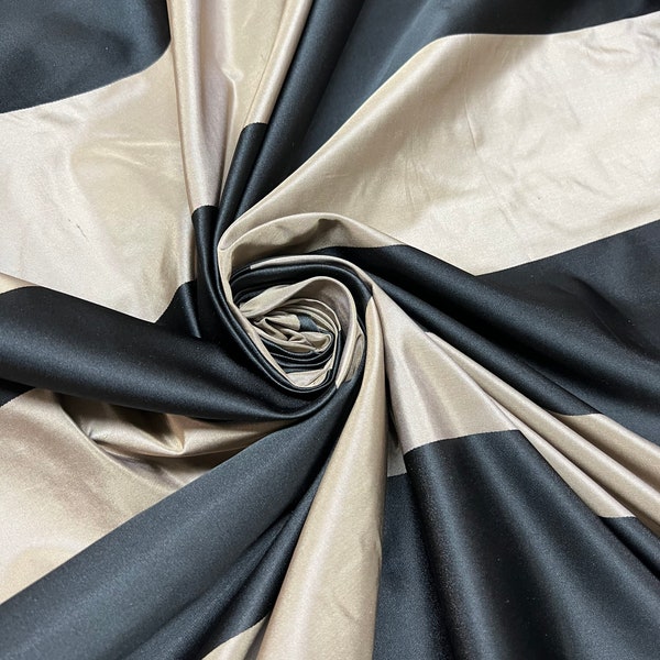 Black and Gold Stripe Curtains Etsy