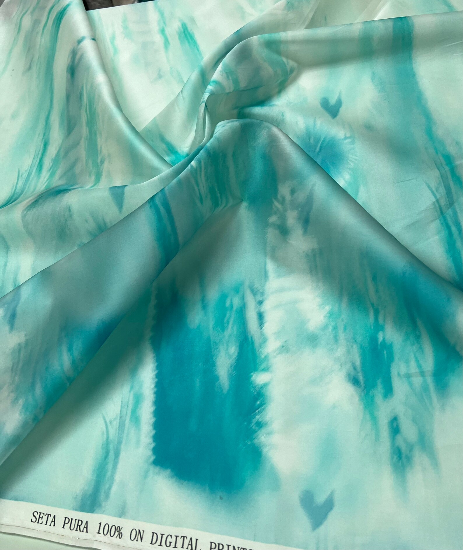 Grasshopper Silk Satin Face Organza Fabric