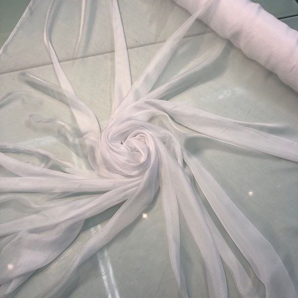 Silk chiffon 45” wide    White silk french chiffon fabric sold by the yard