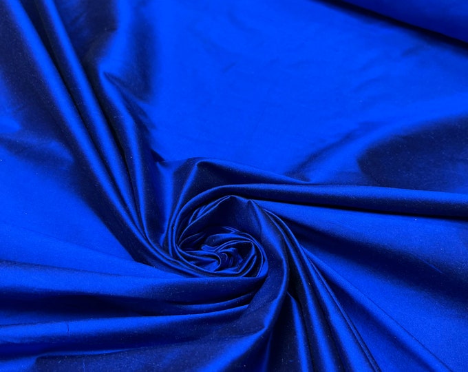 Silk shantung 54" wide   Beautiful bright royal blue iridescent color silk shantung fabric sold by the yard