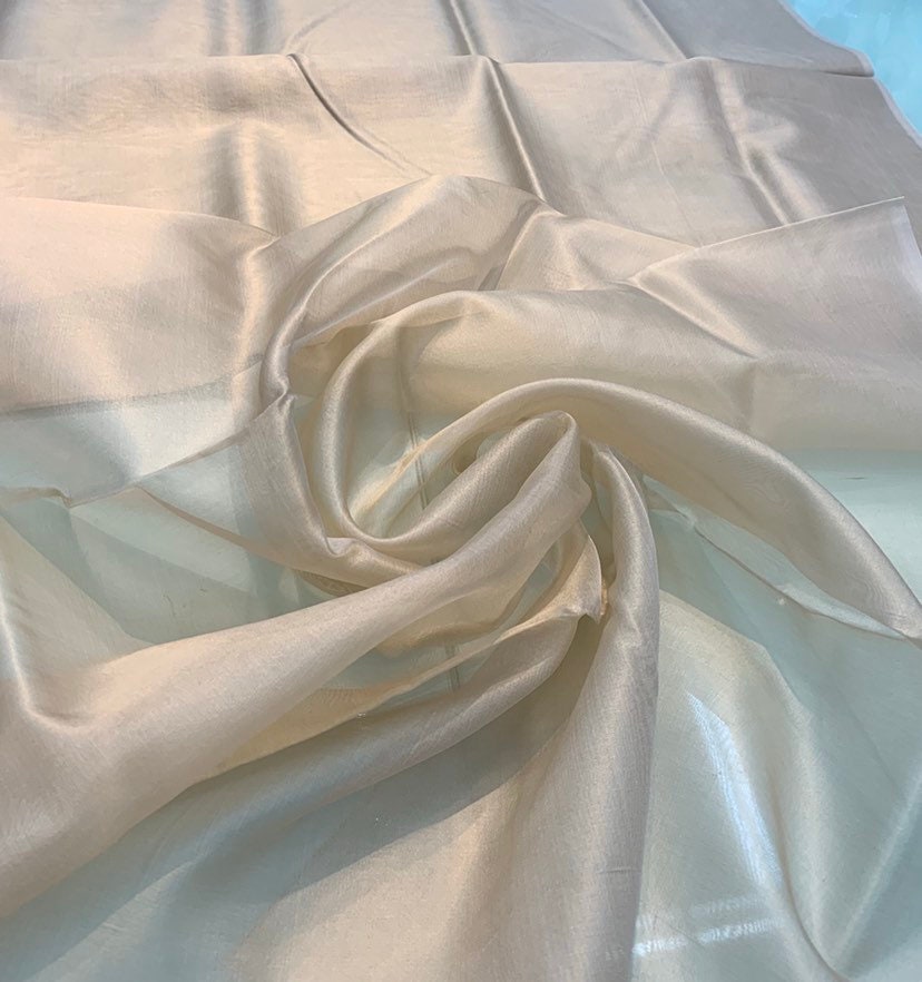 Champagne Sparkle Organza, Sheer Fabric. Fabric by the Yard, 44 Inches Wide  