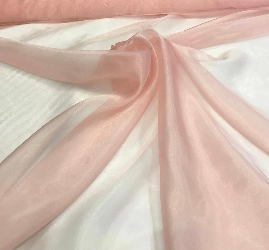 100% Polyester Organza 60" Wide Beautiful Peach Color Organza Fabric ...