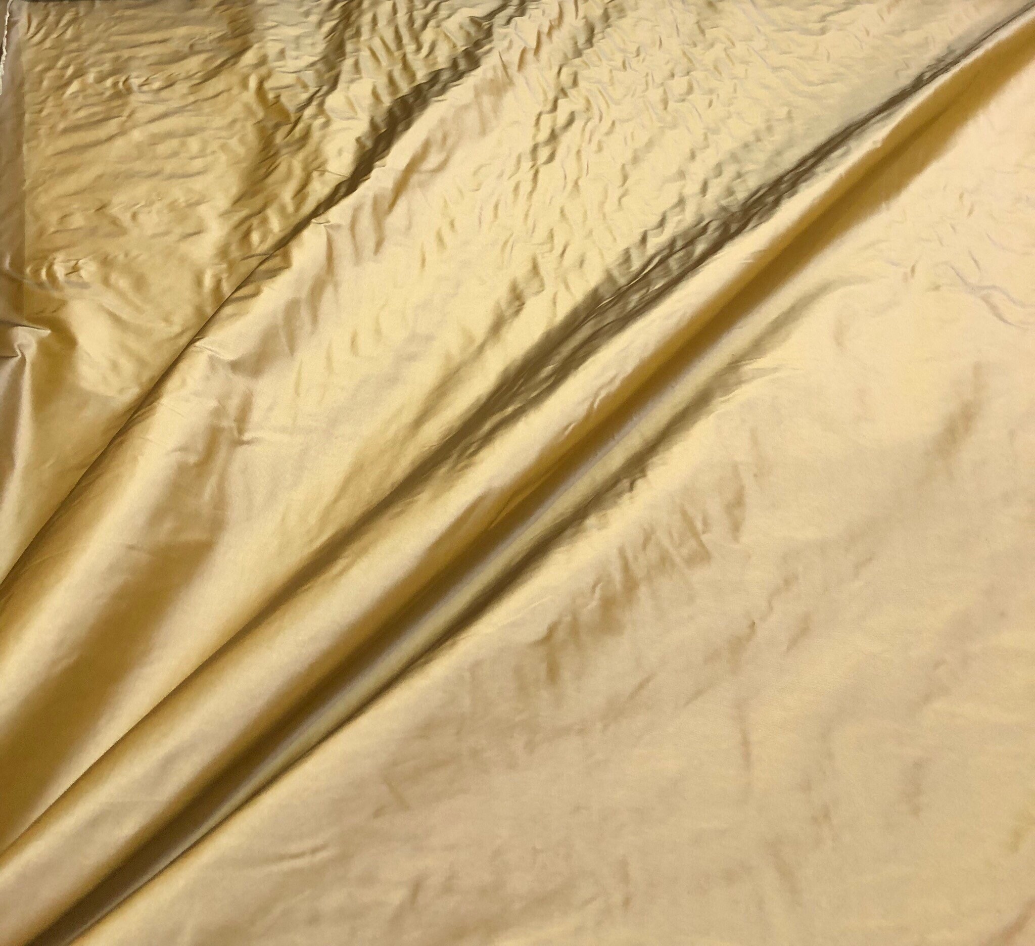 Silk taffeta 54 wide Beautiful iridescent antique gold color ailk