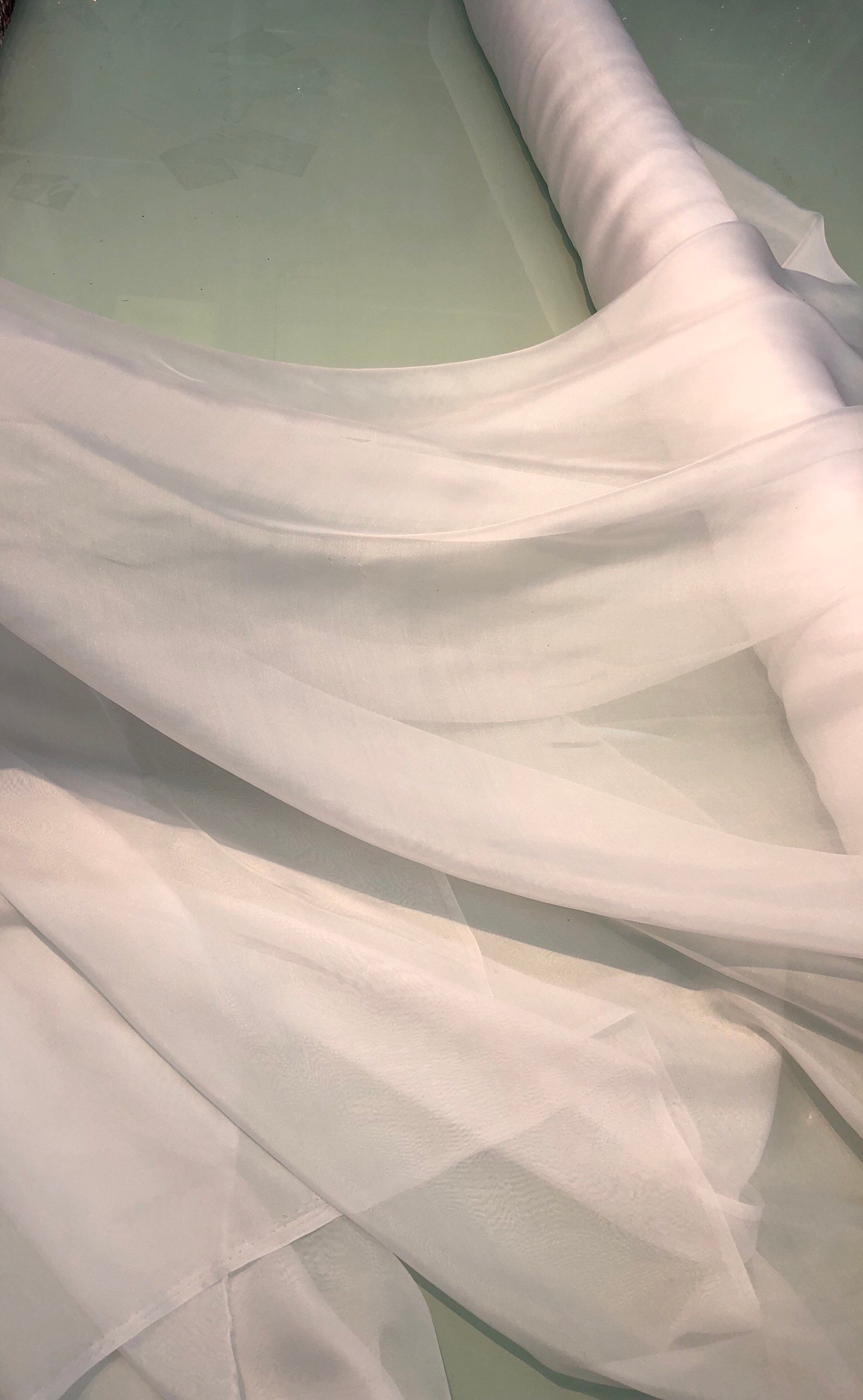 Silk chiffon 45 wide White silk french chiffon fabric sold | Etsy