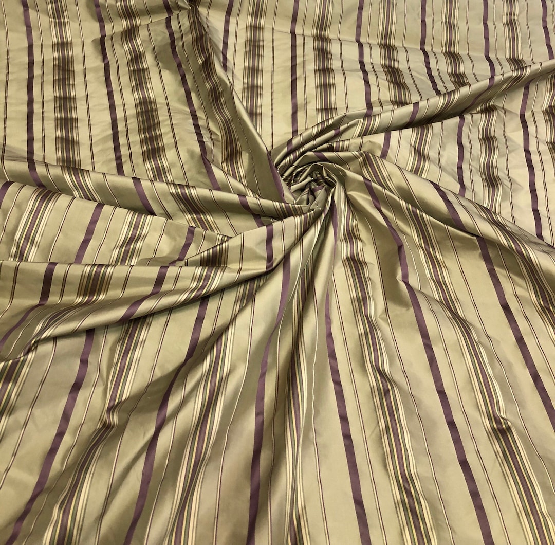 Silk Taffeta 54 Beautiful Gold Purple Satin Stripes Silk Taffeta Fabric ...