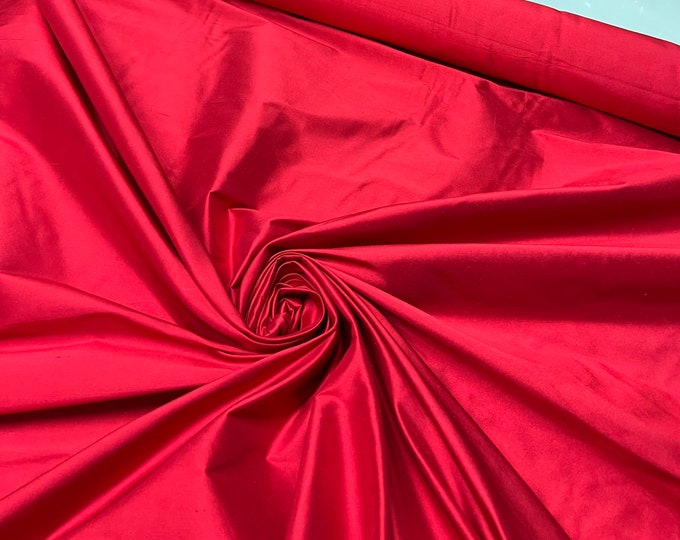 Silk shantung 54" wide   Beautiful bright red color silk shantung fabric sold by the yard