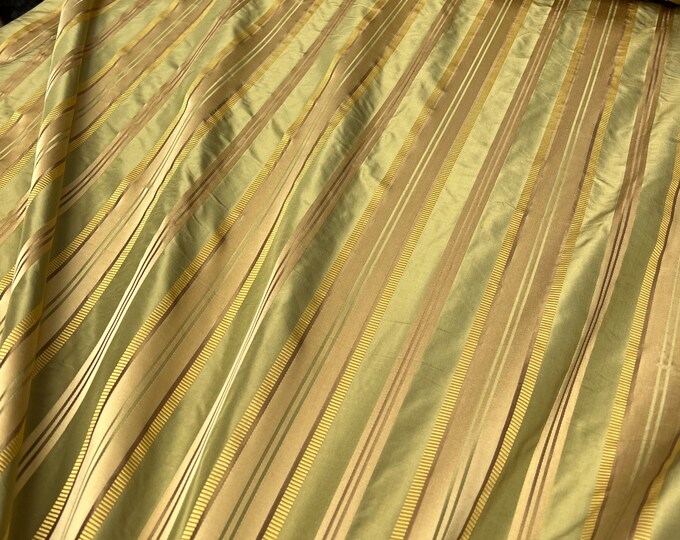 100% silk taffeta satin stripes, beautiful papaya & gold satin stripe copper tint  54" wide          Sold by the yard