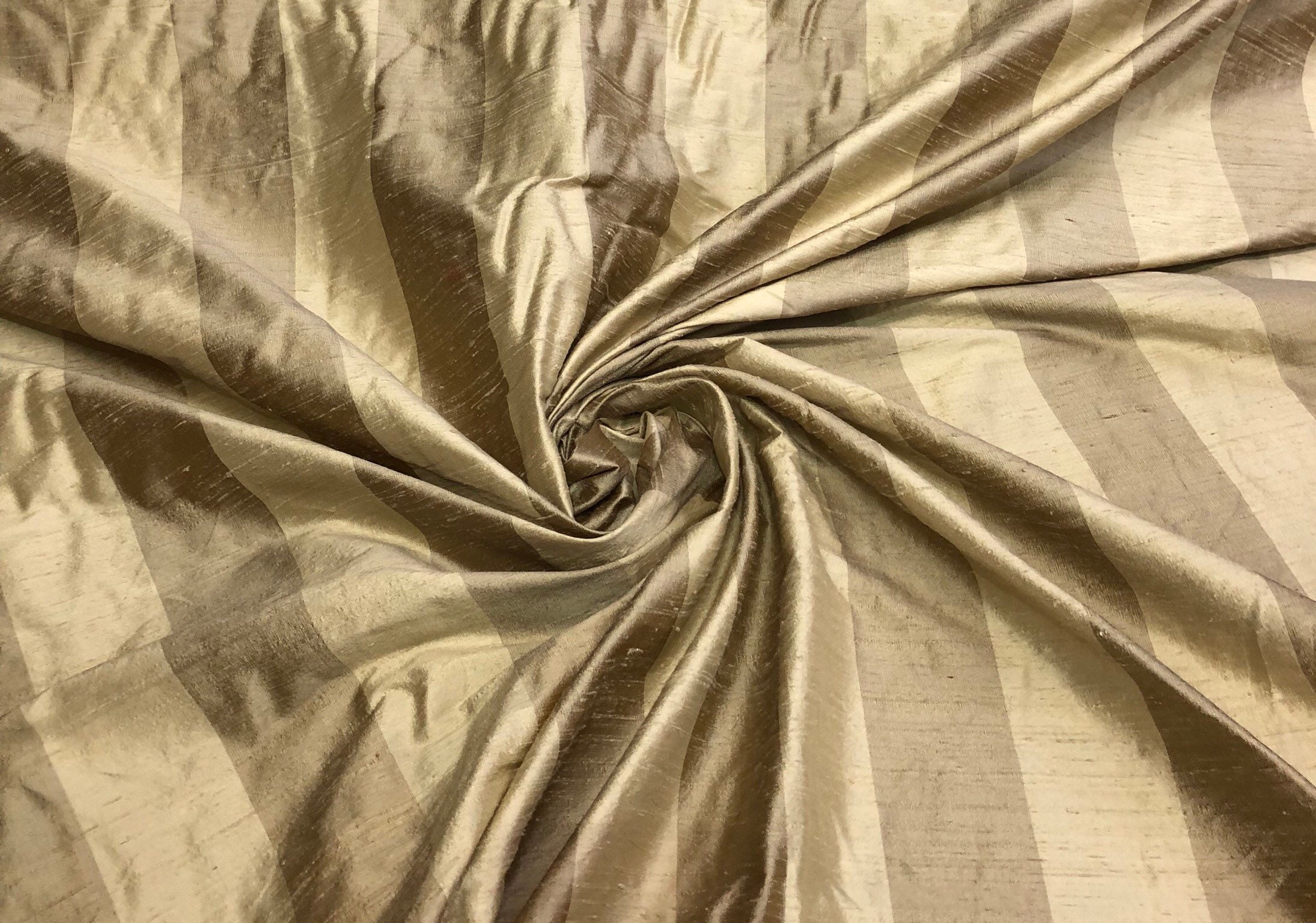 Silk shantung stripe 54 wide Beautiful gold stripe silk shantung fabric