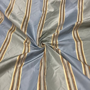 100% seta bellissimo grigio chiaro con strisce di raso grigio bluastro con taffettà di seta a strisce in rilievo Velevt 54 &quot;di larghezza Venduto tagliato su misura