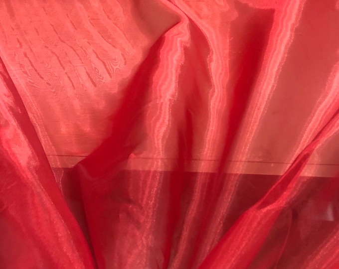 100% polyester oragnza beautiful red color poly organza 60" wide fabric sold by the yard