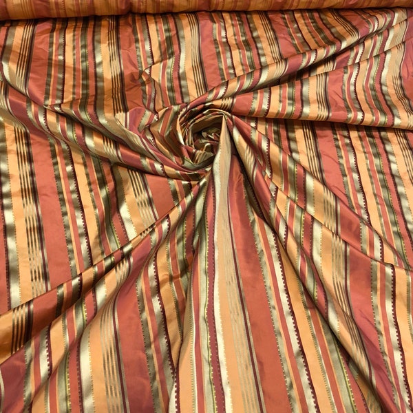 Silk taffeta 54" wide    Beautiful silk taffeta satin stripes fabric sold by the yard