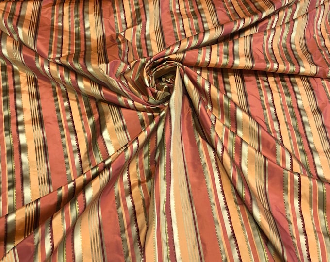 Silk taffeta 54" wide    Beautiful silk taffeta satin stripes fabric sold by the yard