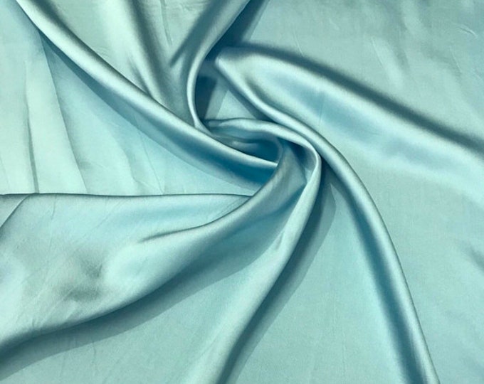 Aqua blue Poly Mikado/Zibelline  Fabric. 60" Wide Mikado Fabric is a unique blend makes this fabric soft & Gives Structure to  Dress.