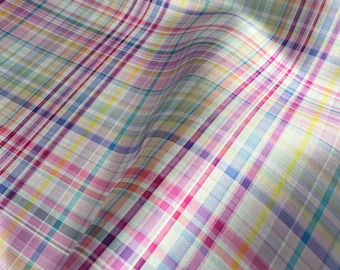 Mikado/ Zibelline  FabricMikado fabrics are a luxurious  that have a heavier weight. Beautiful off white base with pink pastel colors plaid