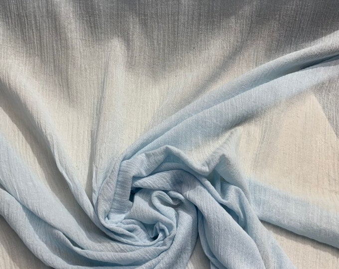 100% cotton gauze 48" wide  beautiful baby blue color sold by the yard