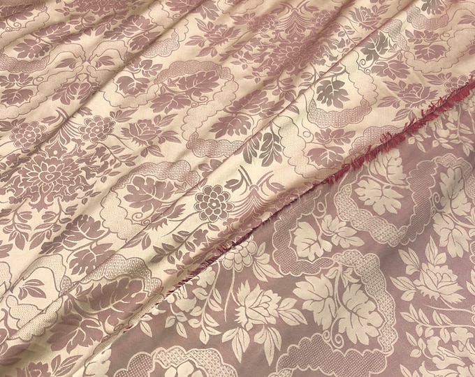 Reversible damask fabric 54" wide  beautiful gold wine combination color poly damask jaquard fabric sold by the yard