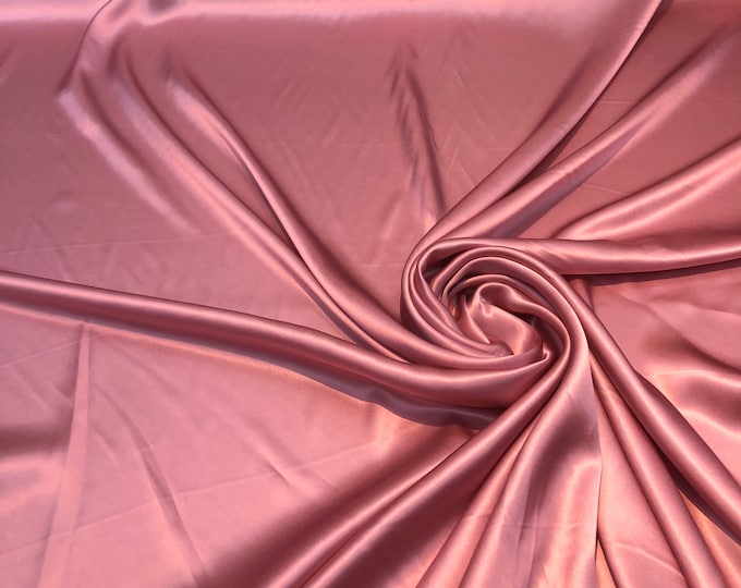 Silk charmeuse 54" wide    Beautiful mauve pink color silk satin charmouse fabric sold by the yard