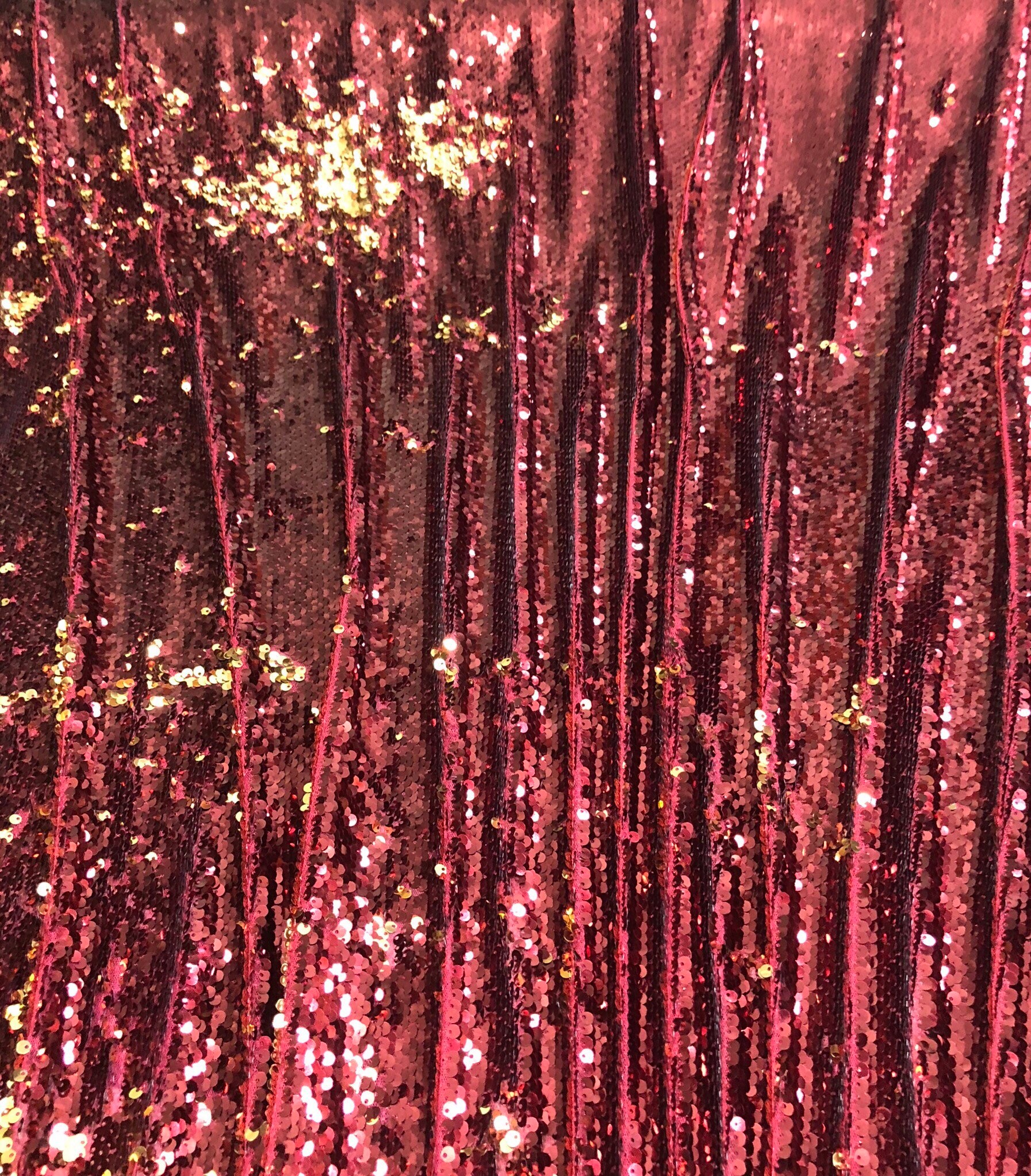Reversible sequins fabric 54 wide Beautiful red gold sequins Fabric