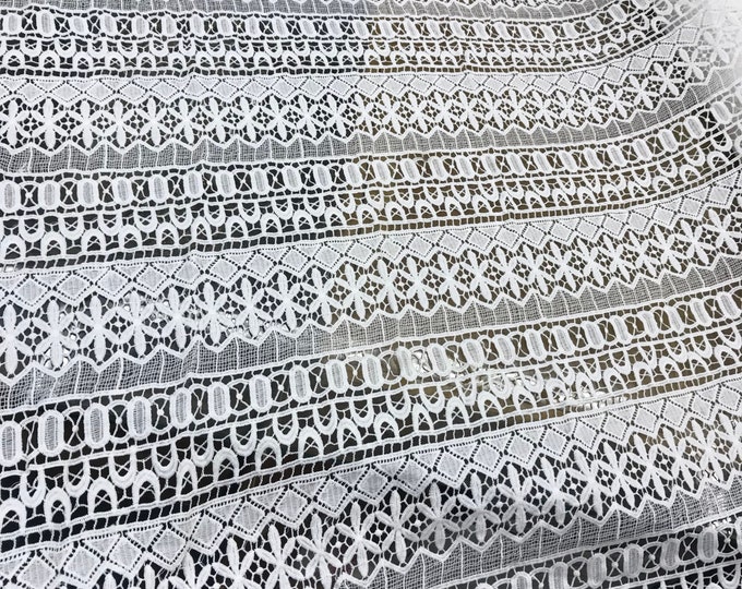 White guipure lace fabric 52" wide