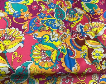 100% Seide Charmeuse Digitaldruck 135 cm Schöne Pasely design multi Farben Fusia gelb grün Seidenstoff 132 cm breit