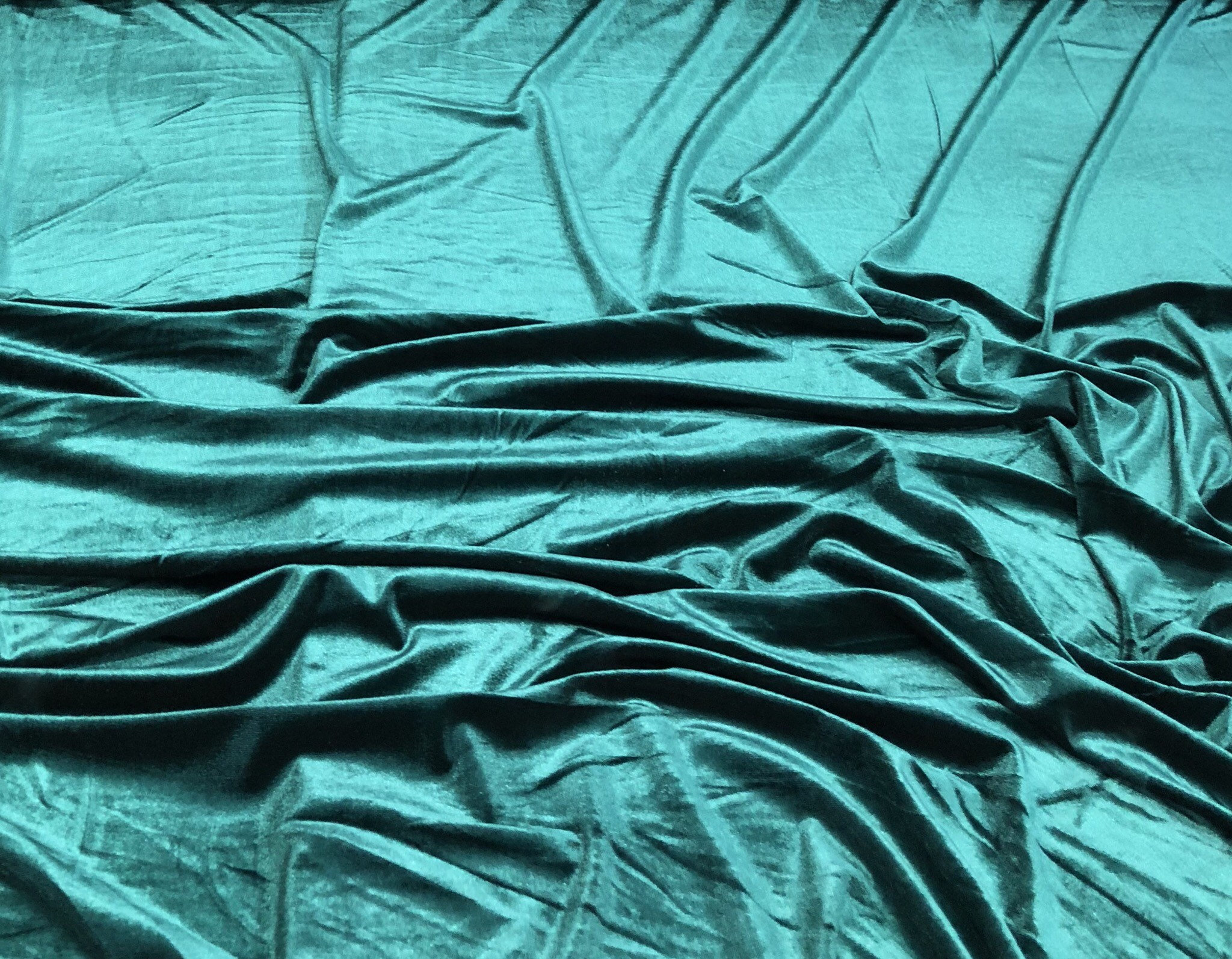Strech velvet 60 wide Beautiful bottle green color Fabric sold by the yard