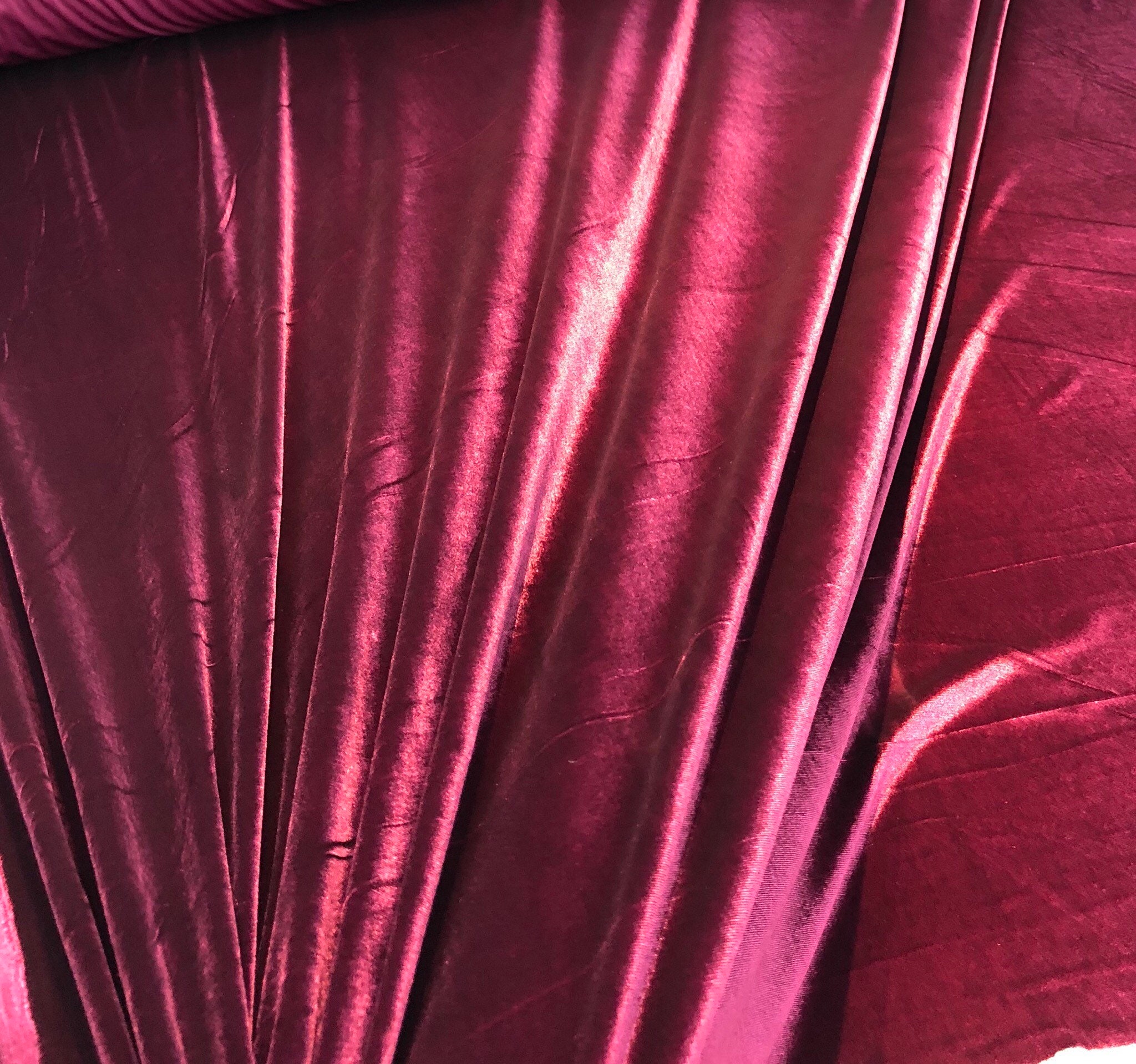 Stretch velvet 60 wide Beautiful wine color Fabric sold by the yard