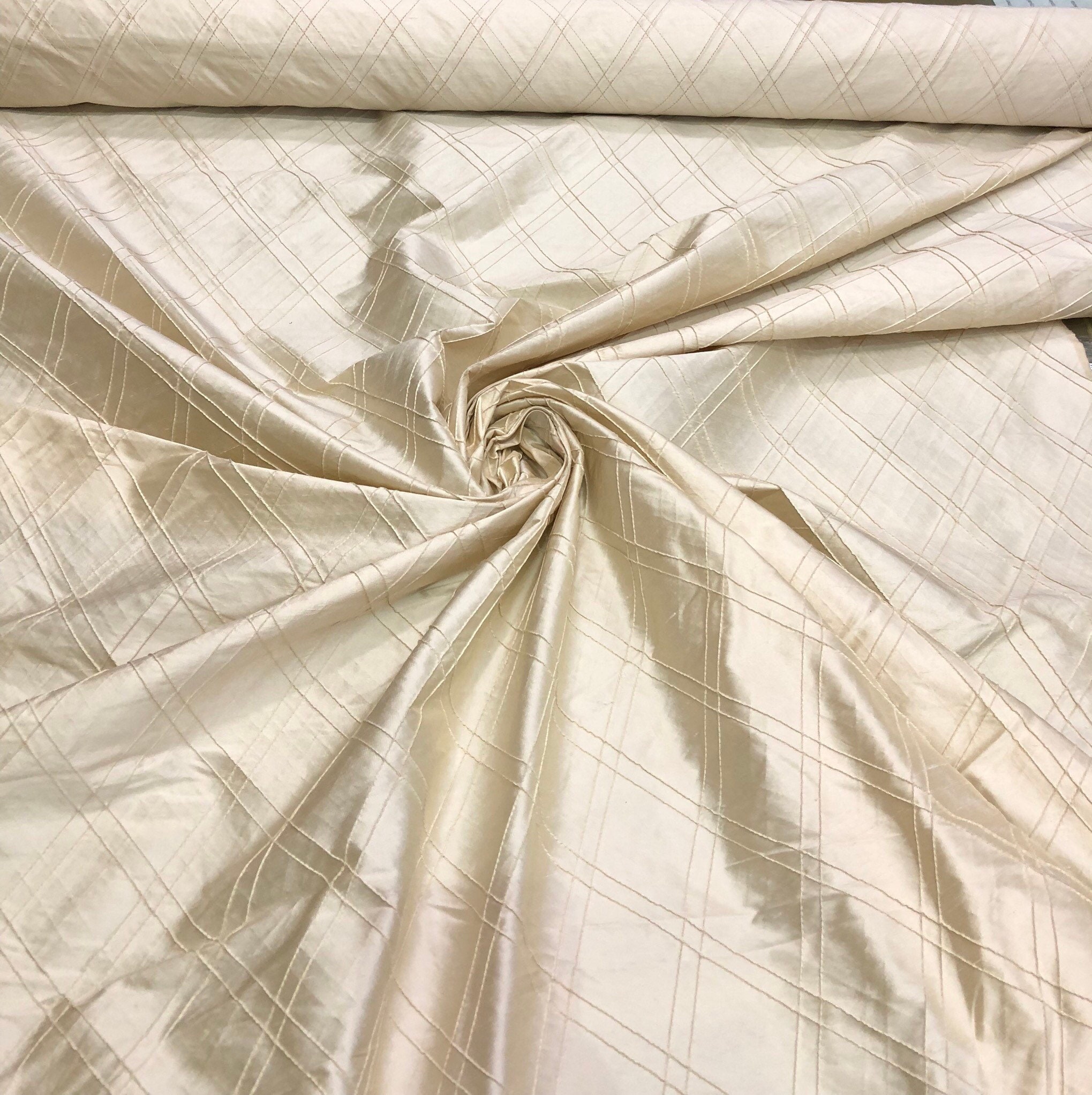 Silk shantung pintuck 52 wide Beautiful ivory color silk shantung