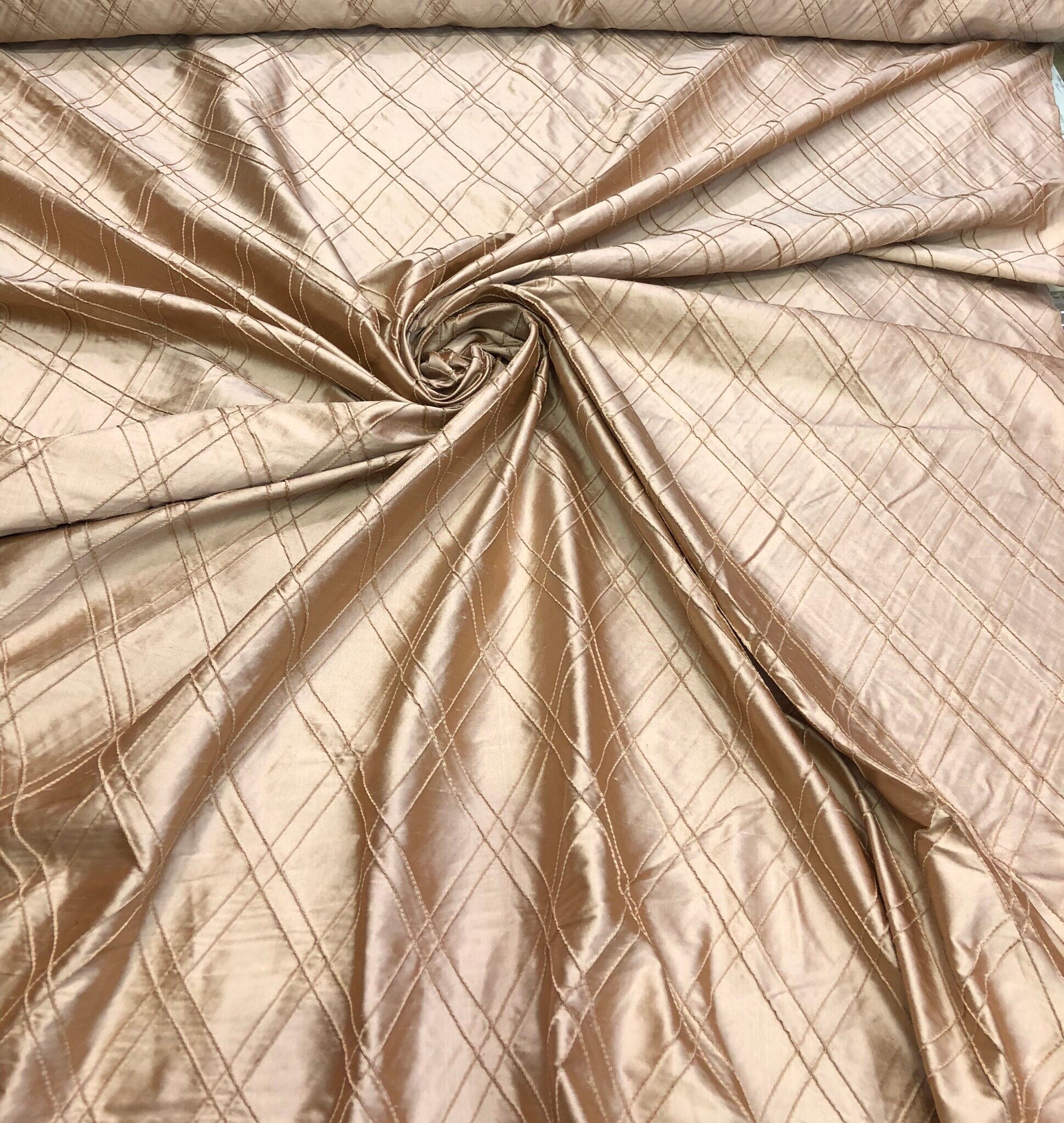 Silk shantung pintuck 52 wide Beautiful champagne color silk shantung