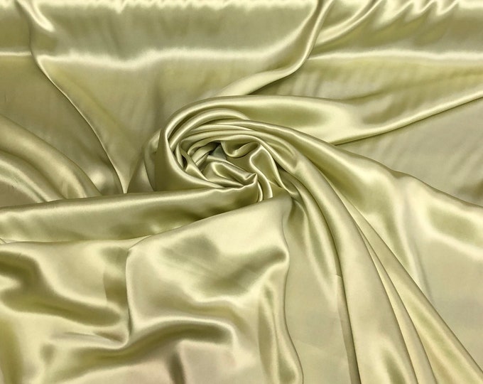 Silk charmouse 54" wide   Beautiful soft green color & fine shiny draping fabric sold by the yard