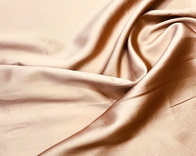 Champagne gold Poly Mikado/Zibelline  Fabric. 60" Wide Mikado Fabric is a unique blend makes this fabric soft & Gives Structure to