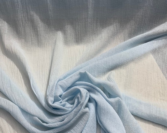 100% cotton gauze 45" wide   Beautiful baby blue color sold by the yard