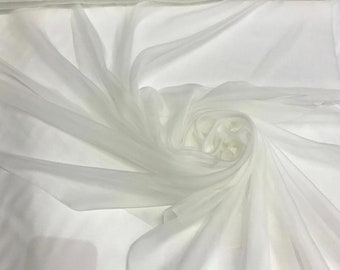 Silk chiffon 44" wide    Ivory chiffon fabric sold by the yard