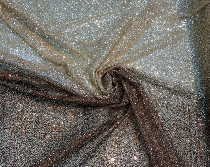 Glitter Metallic tule fabric useable for apparel, party decoration etc & much more....... 56” wide beautiful copper gold Ombre glitter