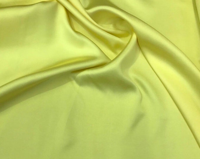 Yellow  Poly Mikado/Zibelline  Fabric. 60" Wide Mikado Fabric is a unique blend makes this fabric soft & Gives Structure to  Dress.