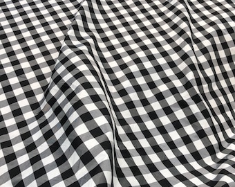 Taffeta Shantung  gingham check 54" wide                        Sold by the yard         Beautiful black white