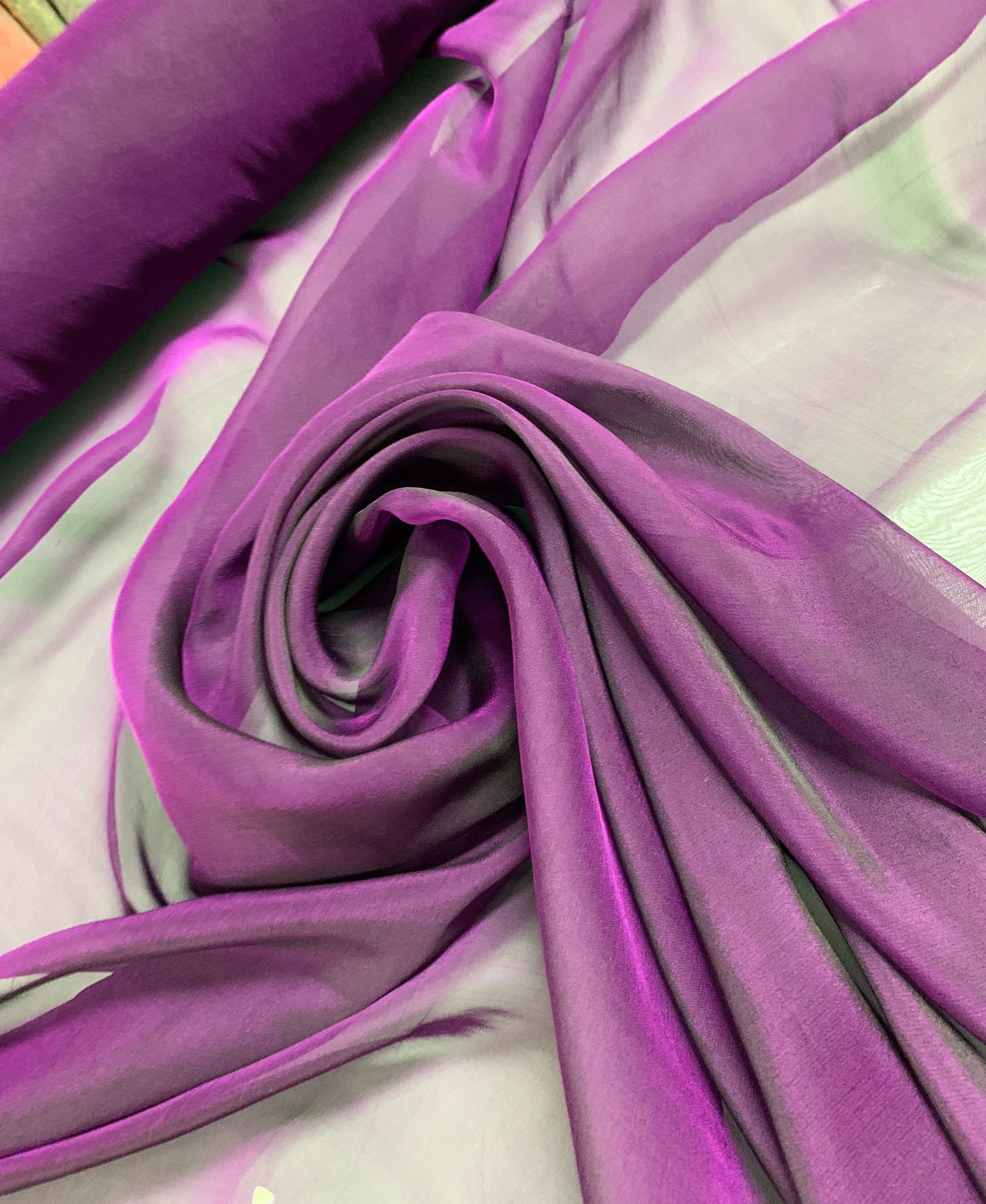 Iridescent Silk Chiffon Fabric by the Yard / Great for Nuno