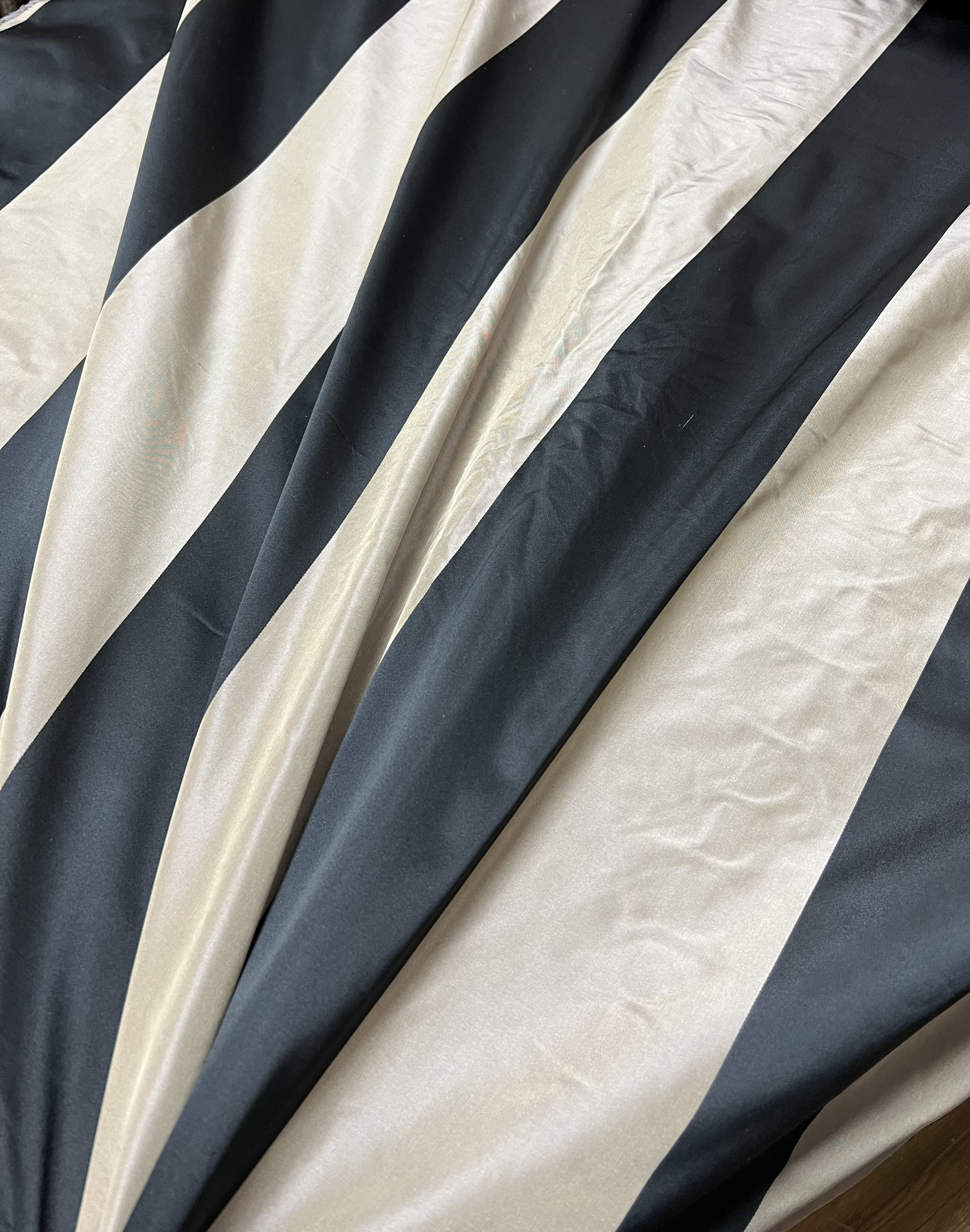 Astoria Collection - Black and White Taffeta Fabric by the Yard