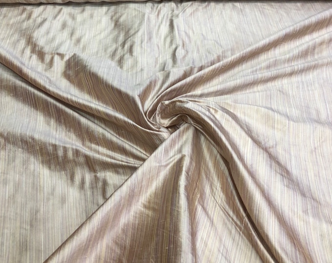 Silk shantung 54" wide    Beautiful bridal pink pintripe silk shantung fabric sold by the yard