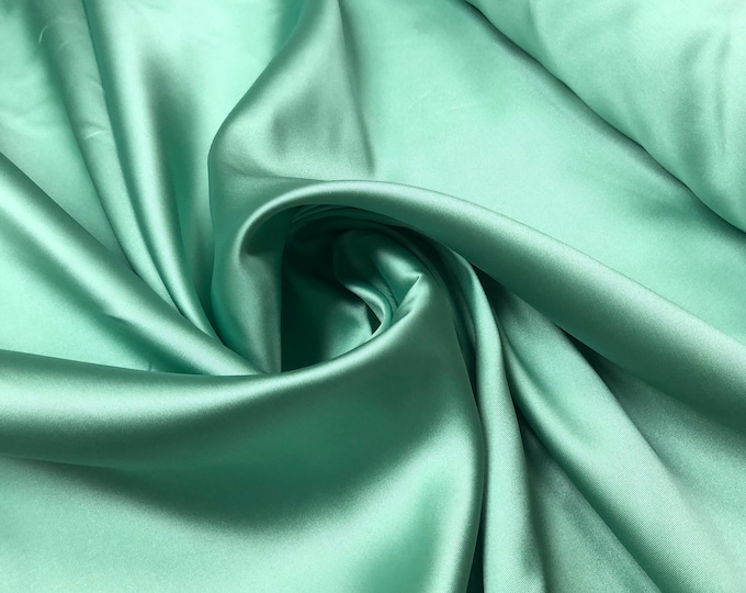 Aqua green Poly Mikado/Zibelline  Fabric. 60" Wide Mikado Fabric is a unique blend makes this fabric soft & Gives Structure to  Dress.