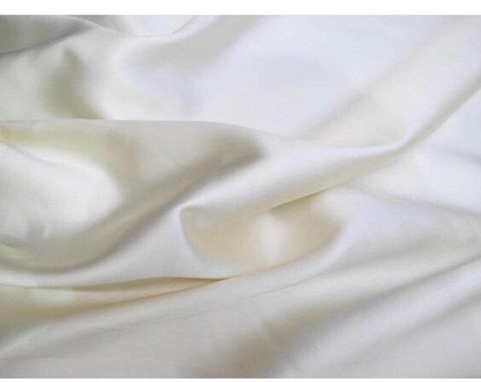 Ivory Poly Mikado/Zibelline  Fabric. 60" Wide Mikado Fabric is a unique blend makes this fabric soft & Gives Structure to  Dress.